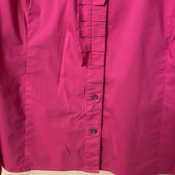 Apostrophe Stretch pink long sleeve blouse XL tuxedo placket in front - Picture 6 of 8